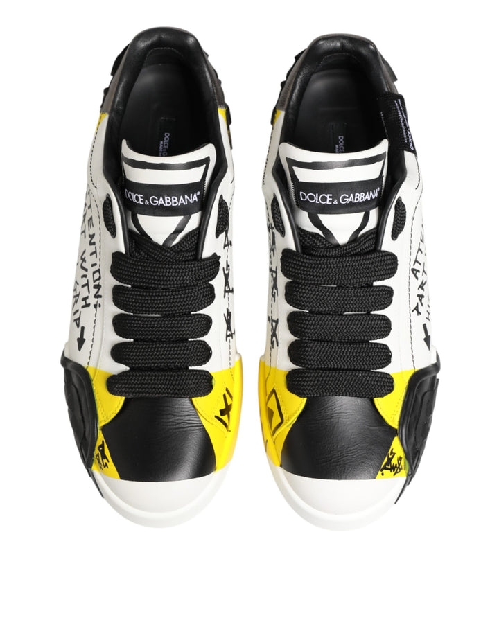 Dolce &amp; Gabbana Sample Sale Dolce &amp; Gabbana Multicolor Leather Graffiti Low Top Sneakers Shoes - | Designer outlet