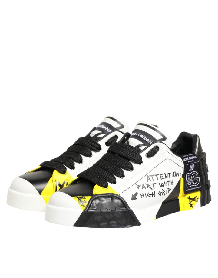 Dolce &amp; Gabbana Sample Sale Dolce &amp; Gabbana Multicolor Leather Graffiti Low Top Sneakers Shoes - | Designer outlet
