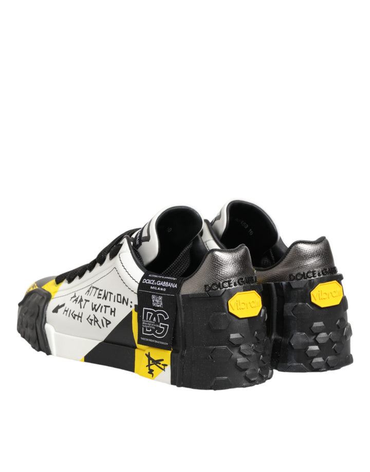 Dolce &amp; Gabbana Sample Sale Dolce &amp; Gabbana Multicolor Leather Graffiti Low Top Sneakers Shoes - | Designer outlet