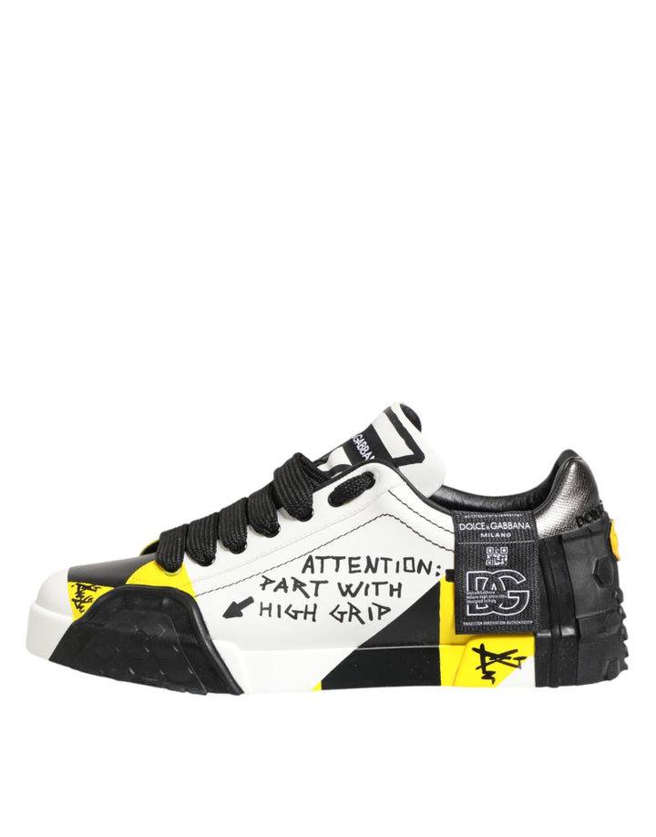 Dolce &amp; Gabbana Sample Sale Dolce &amp; Gabbana Multicolor Leather Graffiti Low Top Sneakers Shoes - | Designer outlet