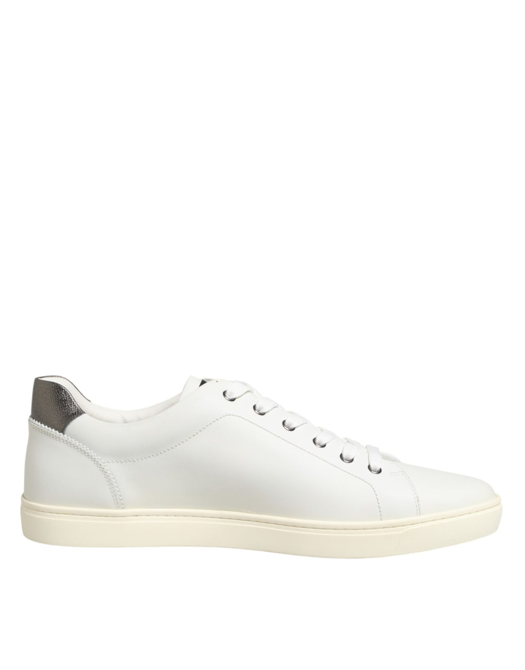 Dolce &amp; Gabbana White Leather Heart Embellished Sneakers Shoes by Dolce &amp; Gabbana outlet now on sale
