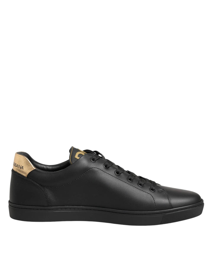 Dolce &amp; Gabbana Sample Sale Dolce &amp; Gabbana Black Leather Heart Embellished Sneakers Shoes - | Designer outlet