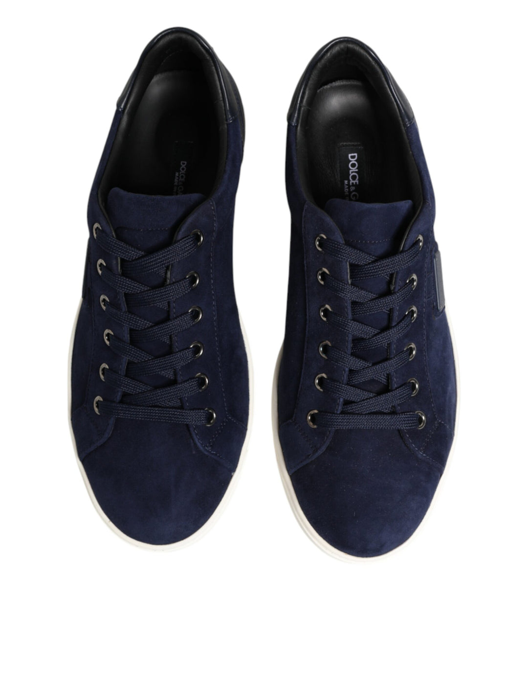 Dolce &amp; Gabbana Sample Sale Dolce &amp; Gabbana Blue Leather Suede Low Top Sneakers Shoes - | Designer outlet
