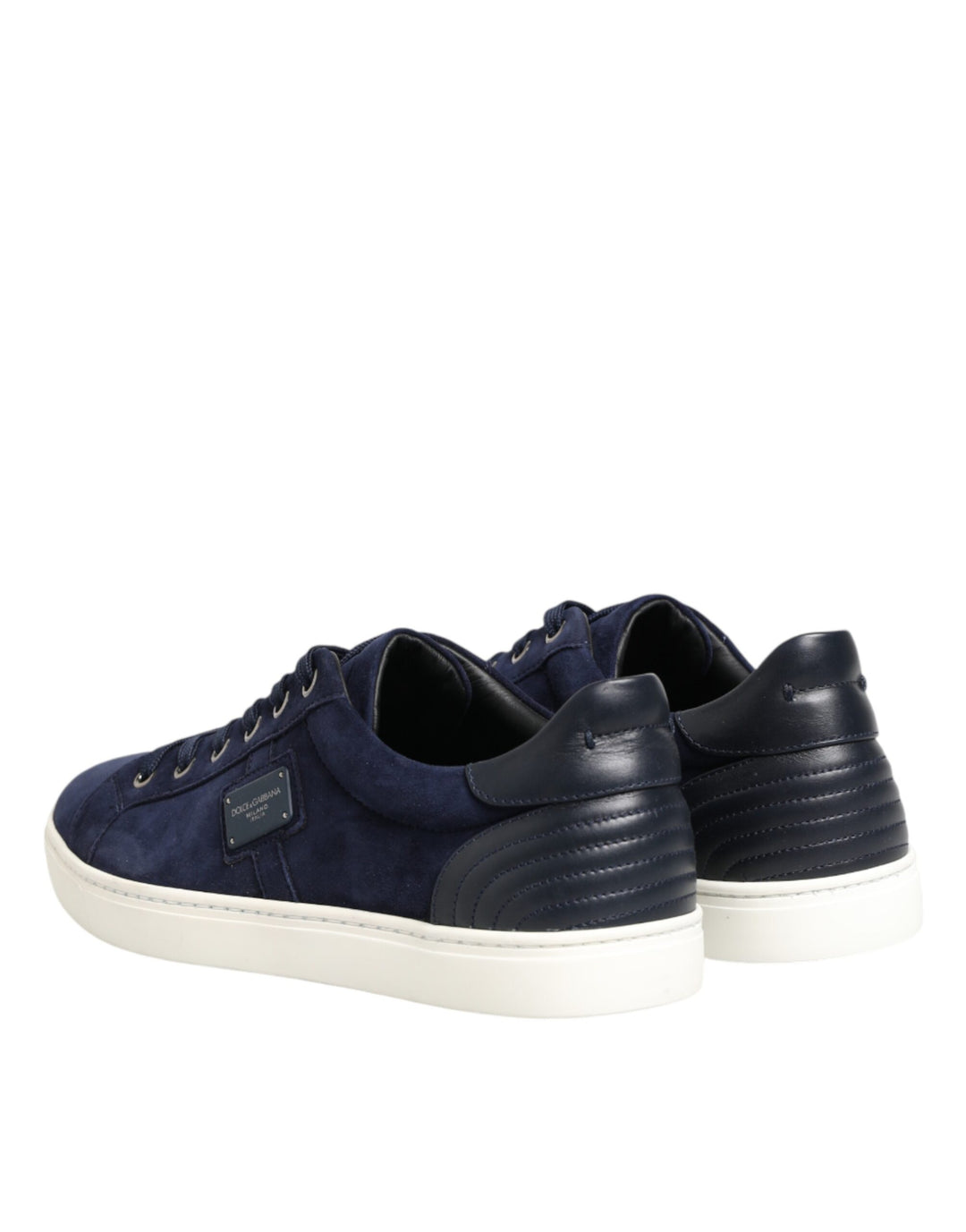 Dolce &amp; Gabbana Sample Sale Dolce &amp; Gabbana Blue Leather Suede Low Top Sneakers Shoes - | Designer outlet