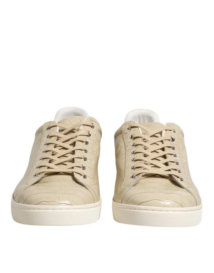 Dolce &amp; Gabbana Sample Sale Dolce &amp; Gabbana Beige London Low Top Leather Sneakers Shoes - | Designer outlet