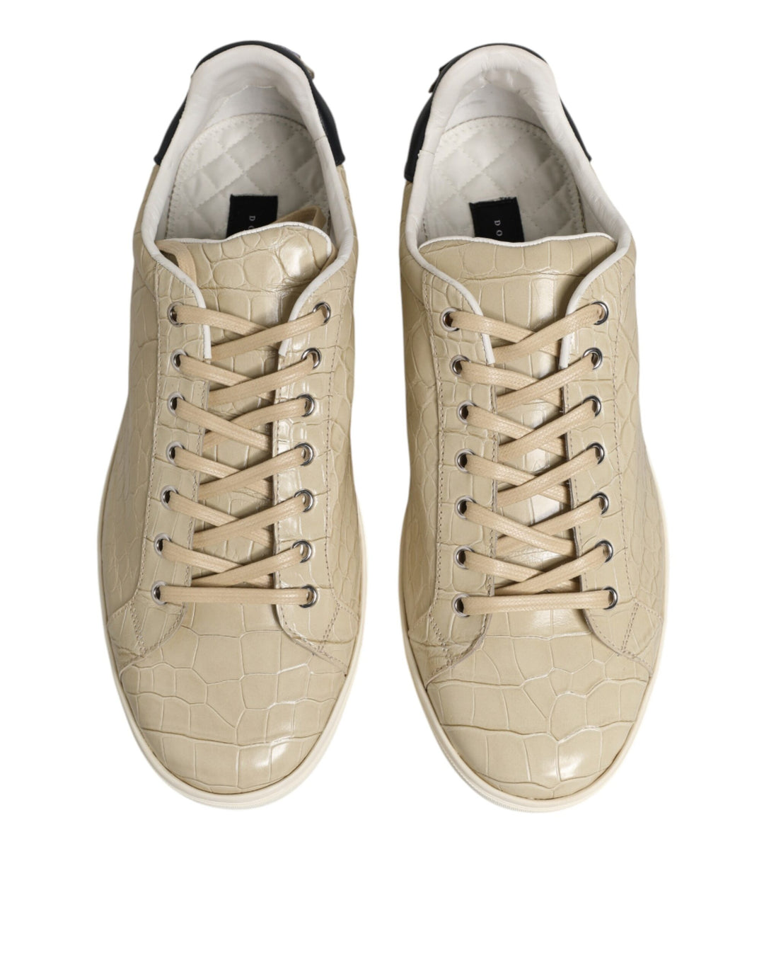 Dolce &amp; Gabbana Sample Sale Dolce &amp; Gabbana Beige London Low Top Leather Sneakers Shoes - | Designer outlet