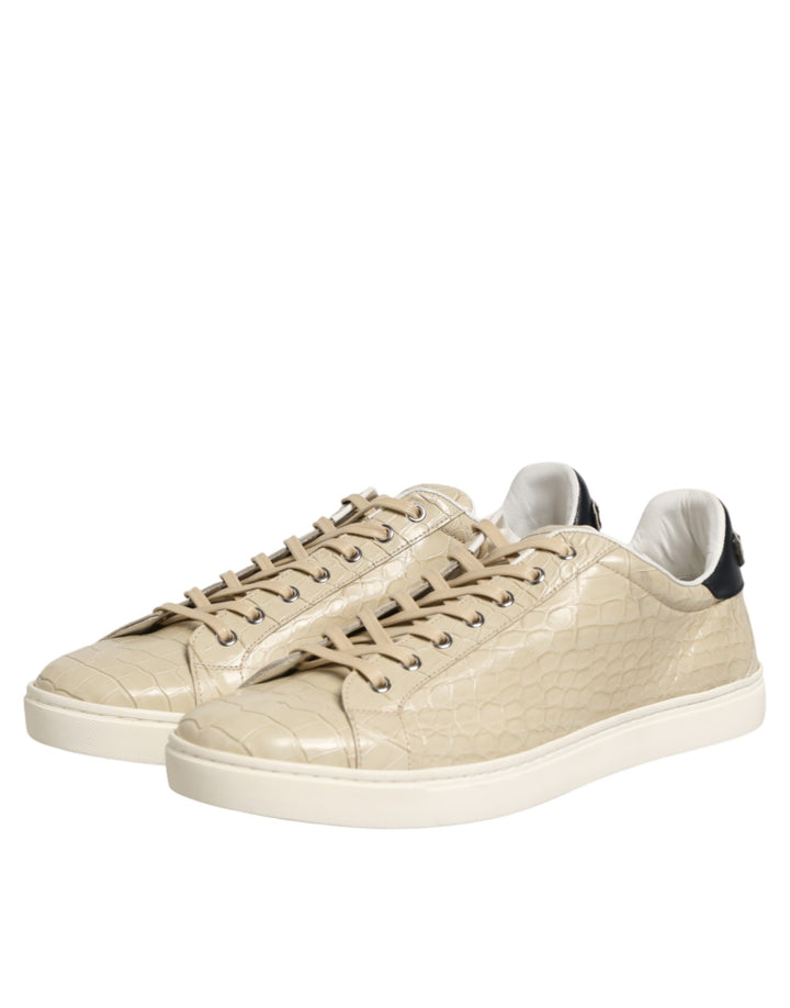 Dolce &amp; Gabbana Sample Sale Dolce &amp; Gabbana Beige London Low Top Leather Sneakers Shoes - | Designer outlet
