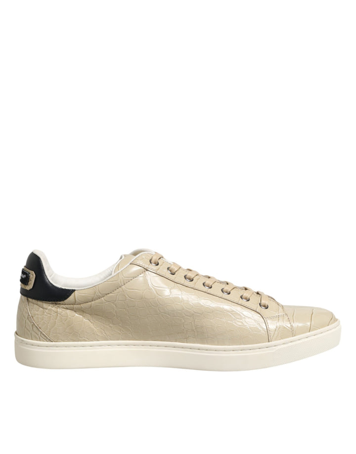Dolce &amp; Gabbana Sample Sale Dolce &amp; Gabbana Beige London Low Top Leather Sneakers Shoes - | Designer outlet