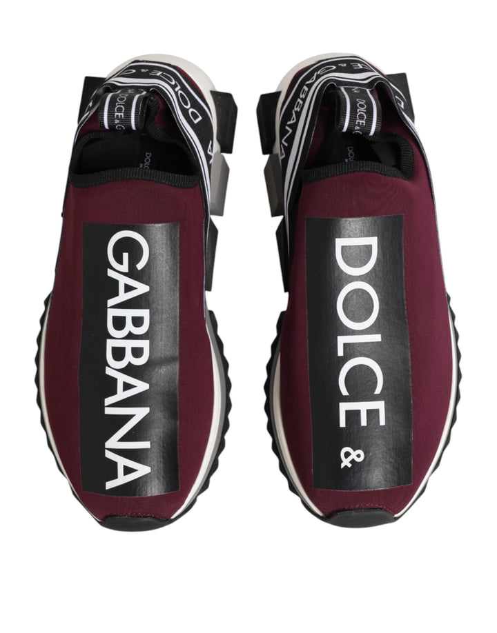 Dolce &amp; Gabbana Sample Sale Dolce &amp; Gabbana Maroon Slip On Sorrento Men Sneakers Shoes - | Designer outlet