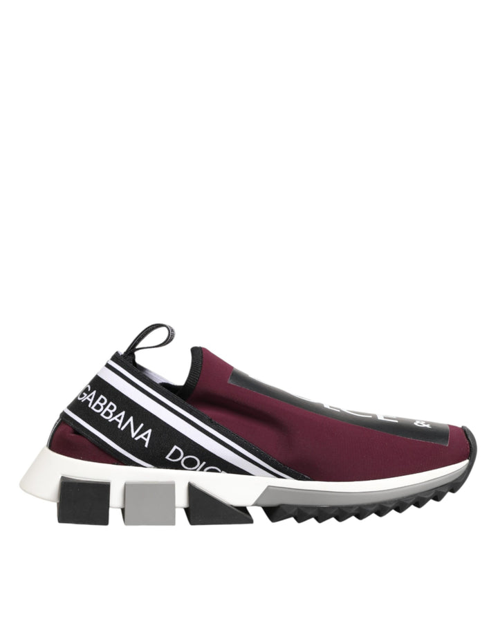 Dolce &amp; Gabbana Sample Sale Dolce &amp; Gabbana Maroon Slip On Sorrento Men Sneakers Shoes - | Designer outlet