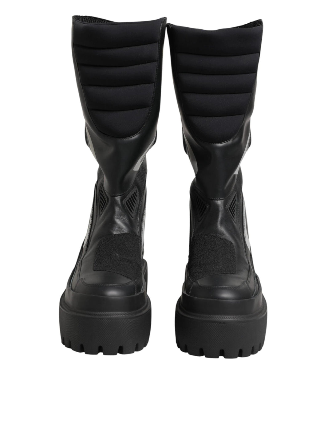Dolce &amp; Gabbana Black Leather Mid Calf Biker Boots Shoes by Dolce &amp; Gabbana outlet now on sale