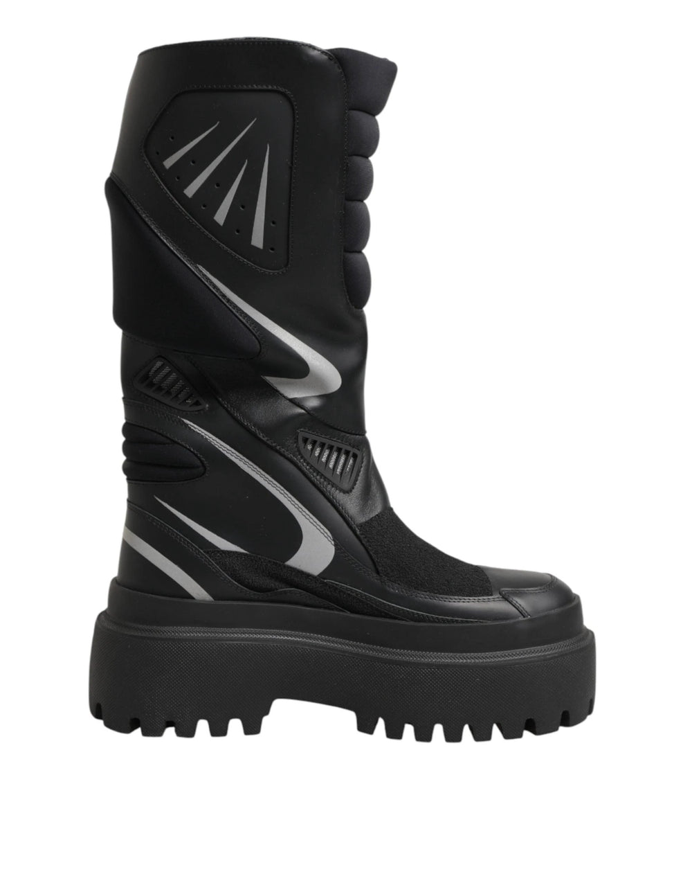 Dolce & Gabbana Black Leather Mid Calf Biker Boots Shoes by Dolce & Gabbana outlet now on sale