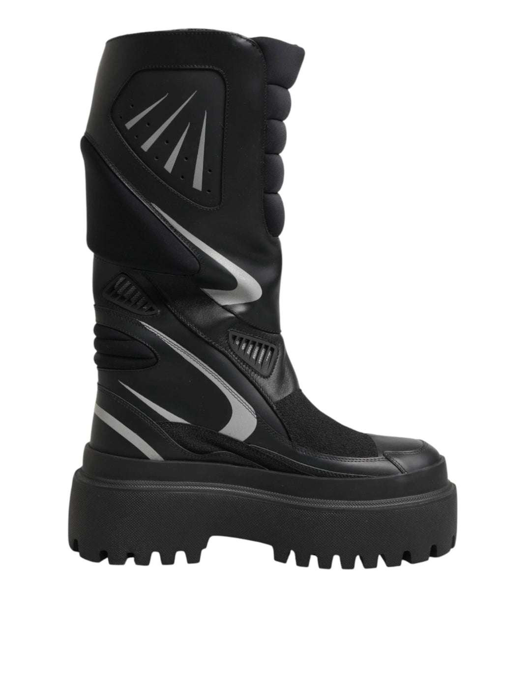 Dolce &amp; Gabbana Black Leather Mid Calf Biker Boots Shoes by Dolce &amp; Gabbana outlet now on sale