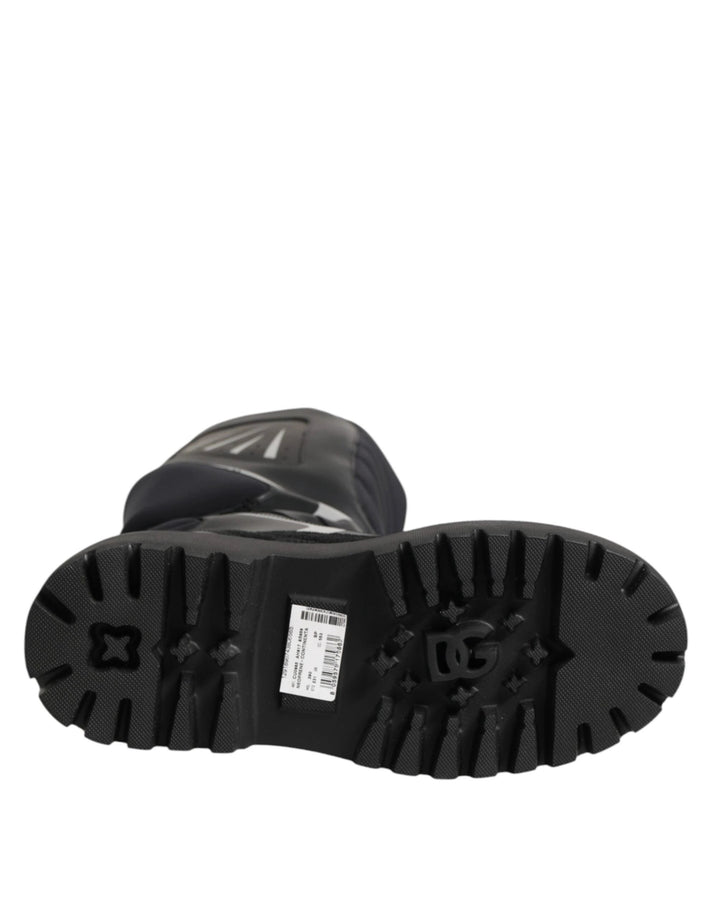 Dolce &amp; Gabbana Black Leather Mid Calf Biker Boots Shoes by Dolce &amp; Gabbana outlet now on sale