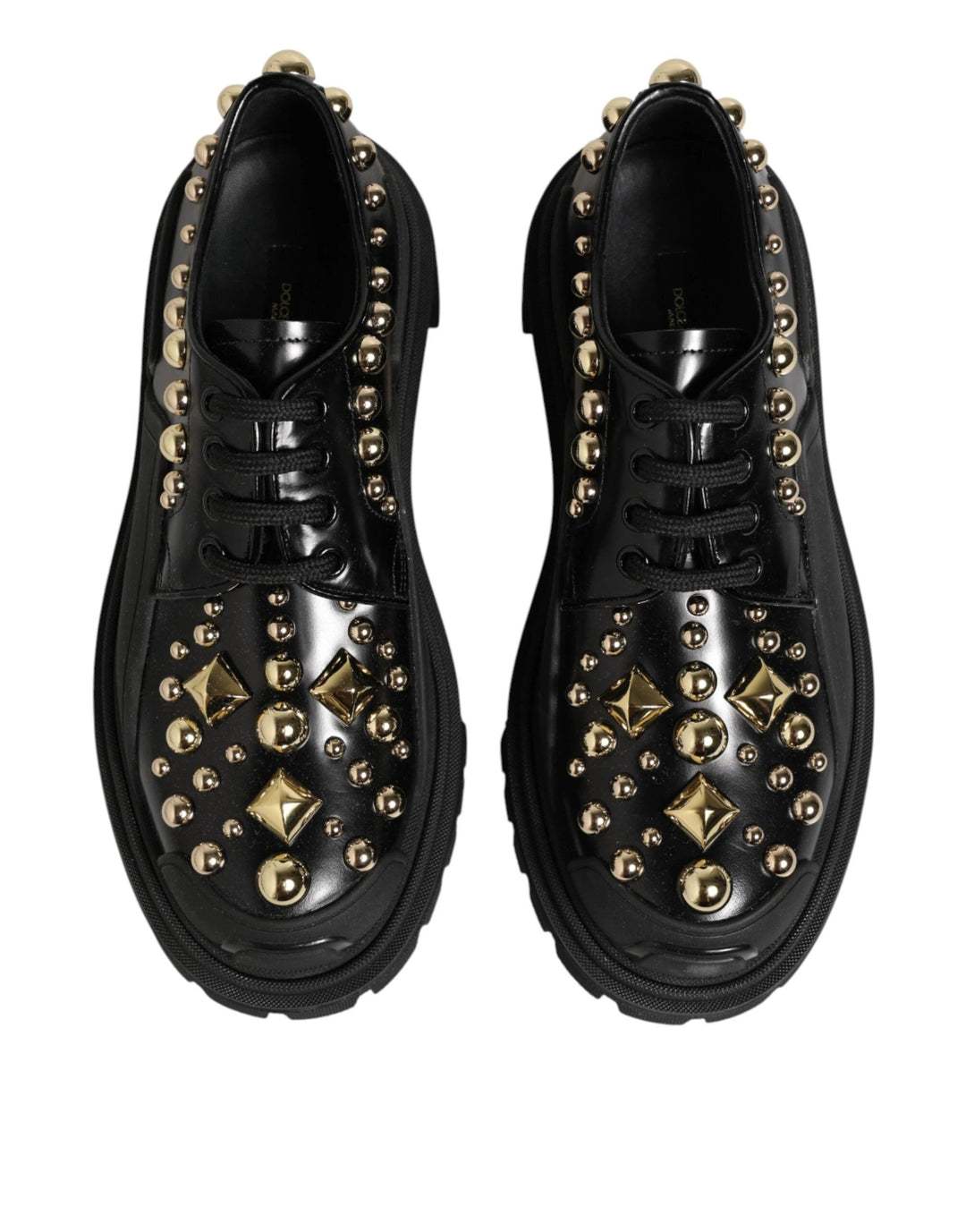 Dolce &amp; Gabbana Black Leather Jeweled Crystals Derby Shoes by Dolce &amp; Gabbana outlet now on sale