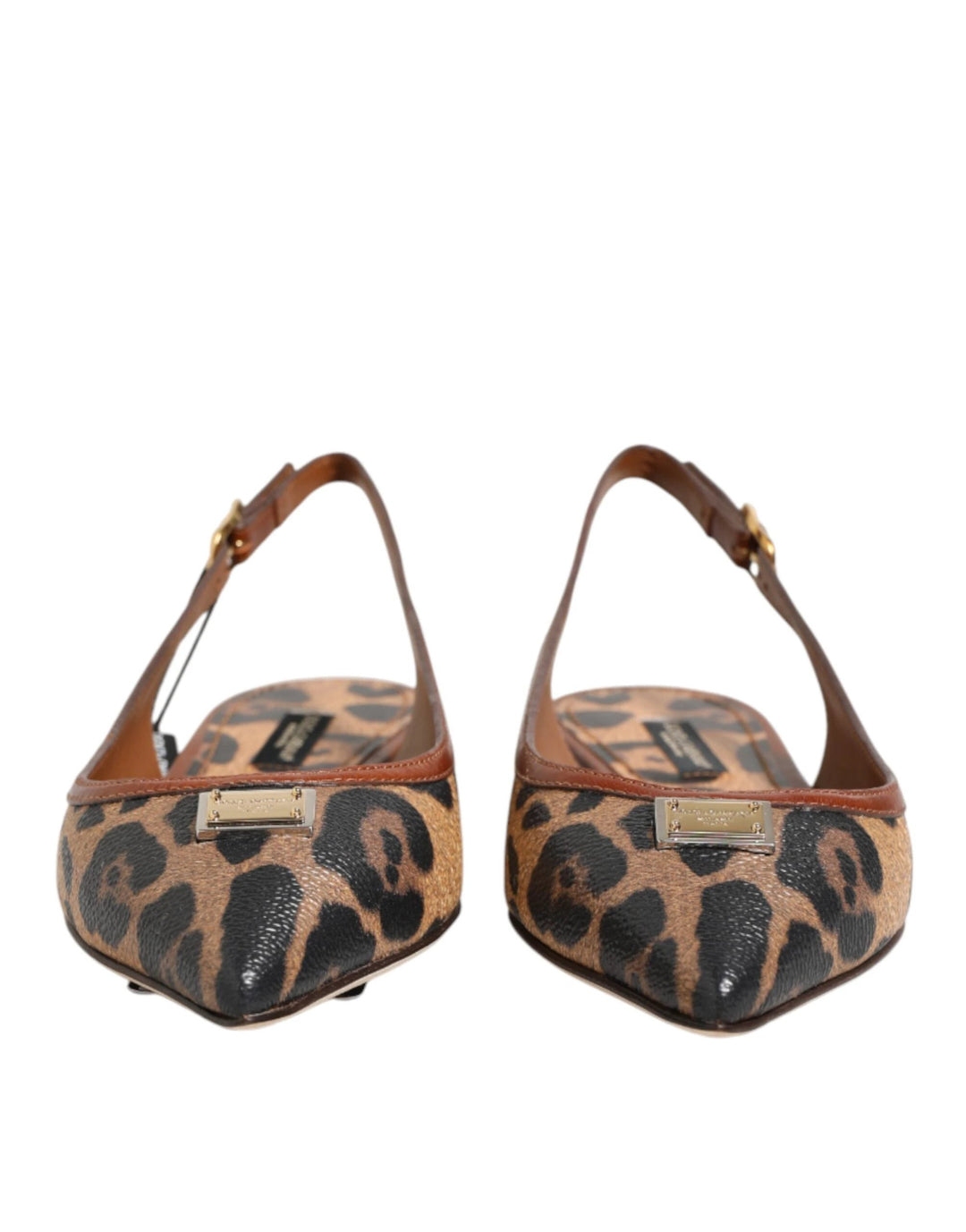 Dolce &amp; Gabbana Brown Leopard Slingback Flats Sandals Shoes by Dolce &amp; Gabbana outlet now on sale