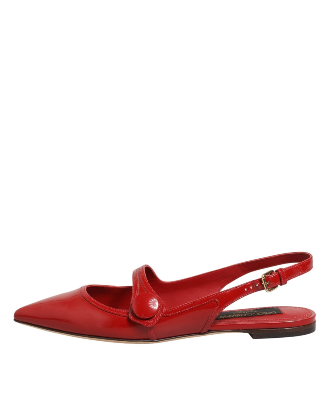 Dolce &amp; Gabbana Sample Sale Dolce &amp; Gabbana Red Leather Slingback Flats Sandals Shoes - | Designer outlet