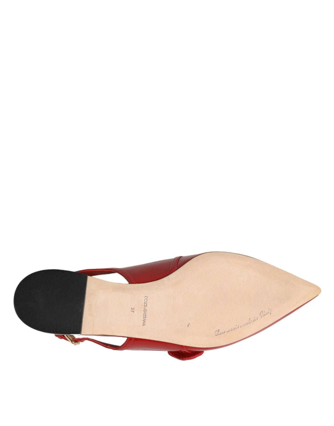 Dolce &amp; Gabbana Sample Sale Dolce &amp; Gabbana Red Leather Slingback Flats Sandals Shoes - | Designer outlet
