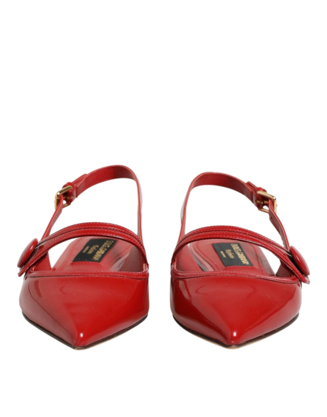 Dolce &amp; Gabbana Sample Sale Dolce &amp; Gabbana Red Leather Slingback Flats Sandals Shoes - | Designer outlet