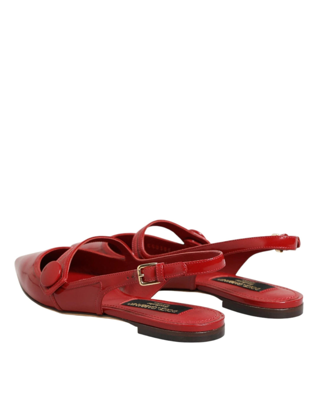 Dolce &amp; Gabbana Sample Sale Dolce &amp; Gabbana Red Leather Slingback Flats Sandals Shoes - | Designer outlet