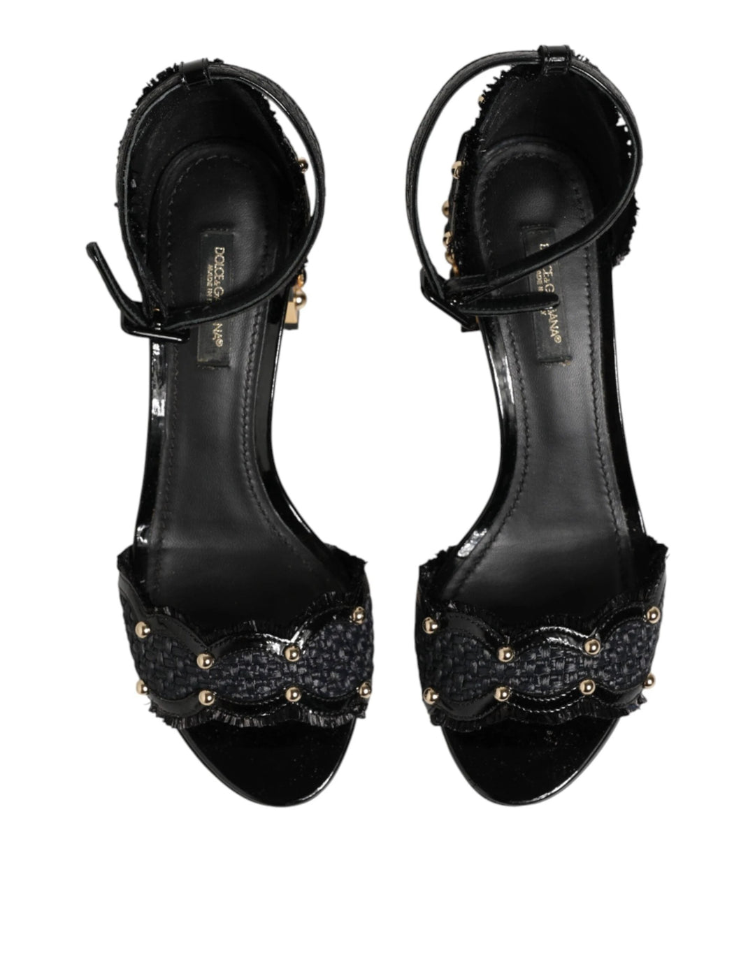 Dolce &amp; Gabbana Sample Sale Dolce &amp; Gabbana Black Studded Ankle Strap Sandals Shoes - | Designer outlet