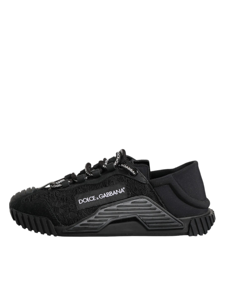 Dolce & Gabbana Black Logo Lace Low Top NS1 Sneakers Shoes