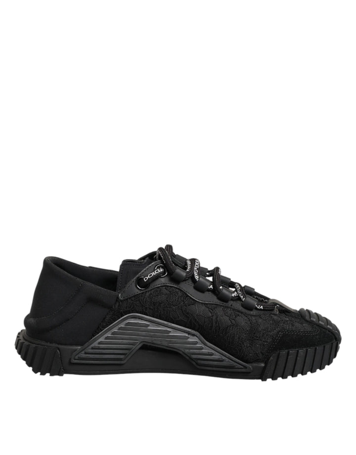Dolce & Gabbana Black Logo Lace Low Top NS1 Sneakers Shoes
