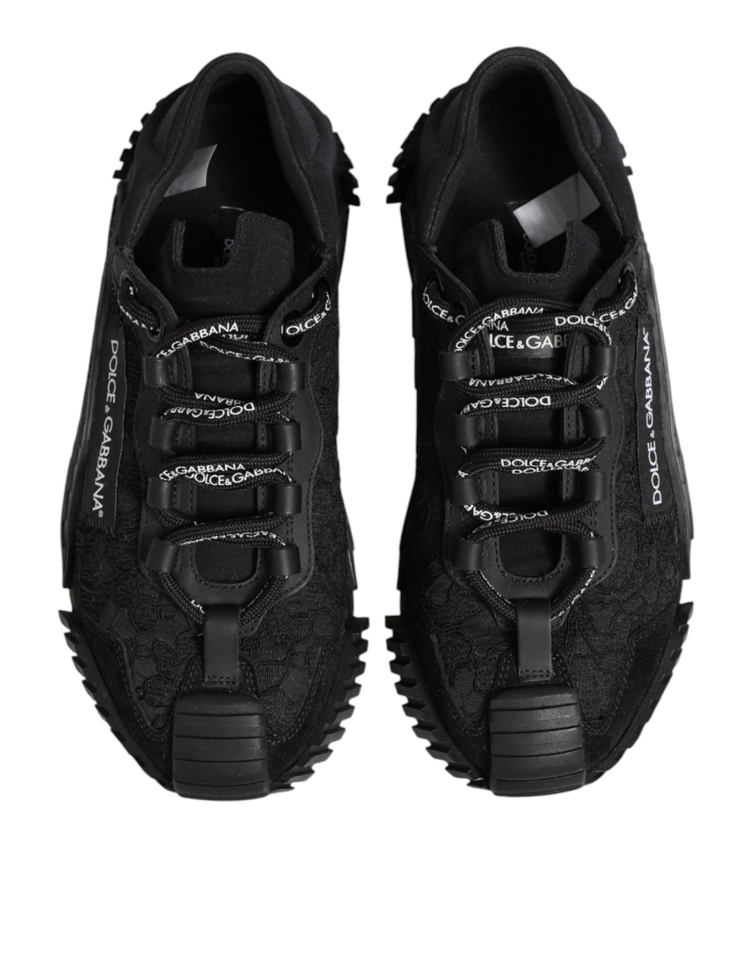 Dolce & Gabbana Black Logo Lace Low Top NS1 Sneakers Shoes