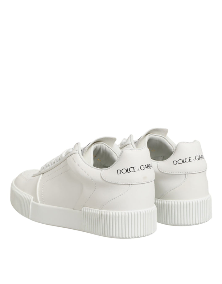 Dolce & Gabbana White Leather MIAMI Low Top Sneakers Shoes