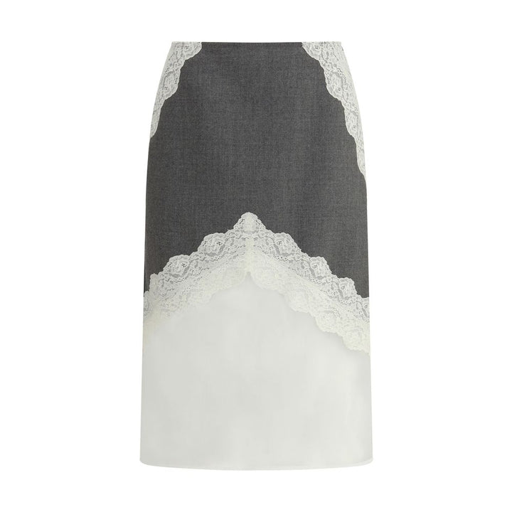 Jil Sander Gray Polyester Midi Skirt
