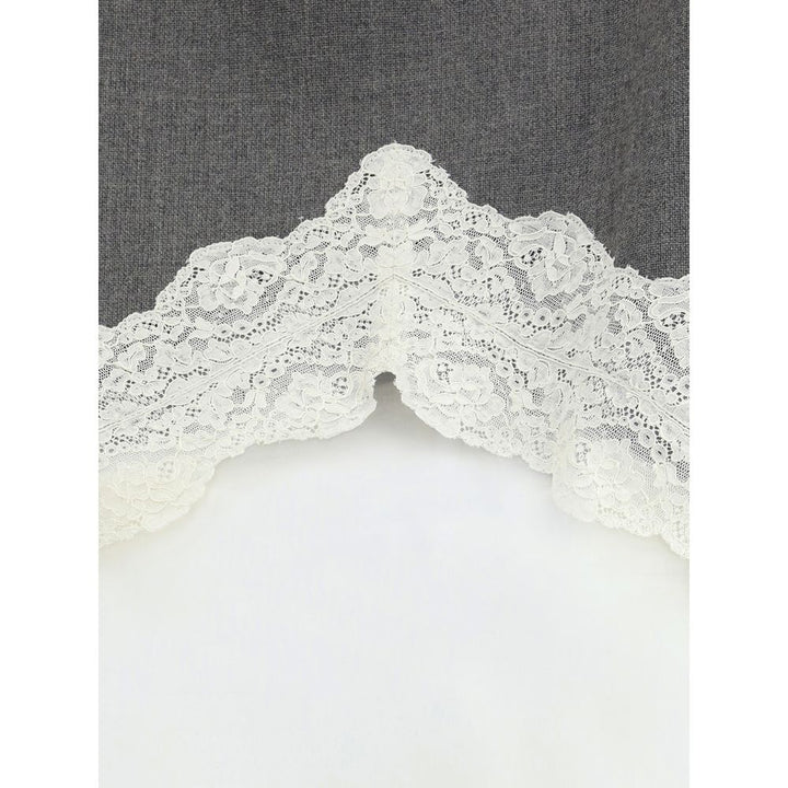 Jil Sander Gray Polyester Midi Skirt