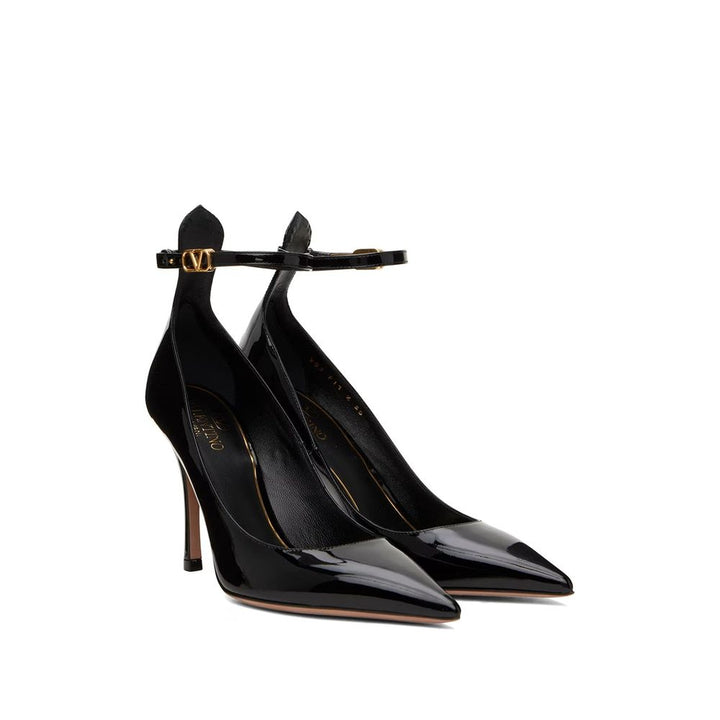 Valentino Garavani Black Leather High Heel Pumps