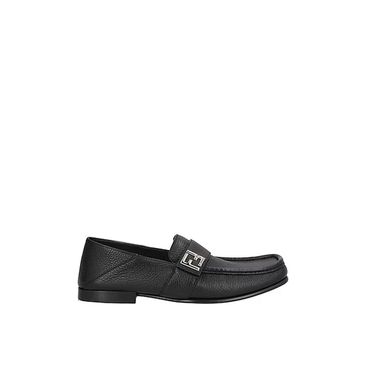 Fendi Black Calfskin Slip-On Loafers