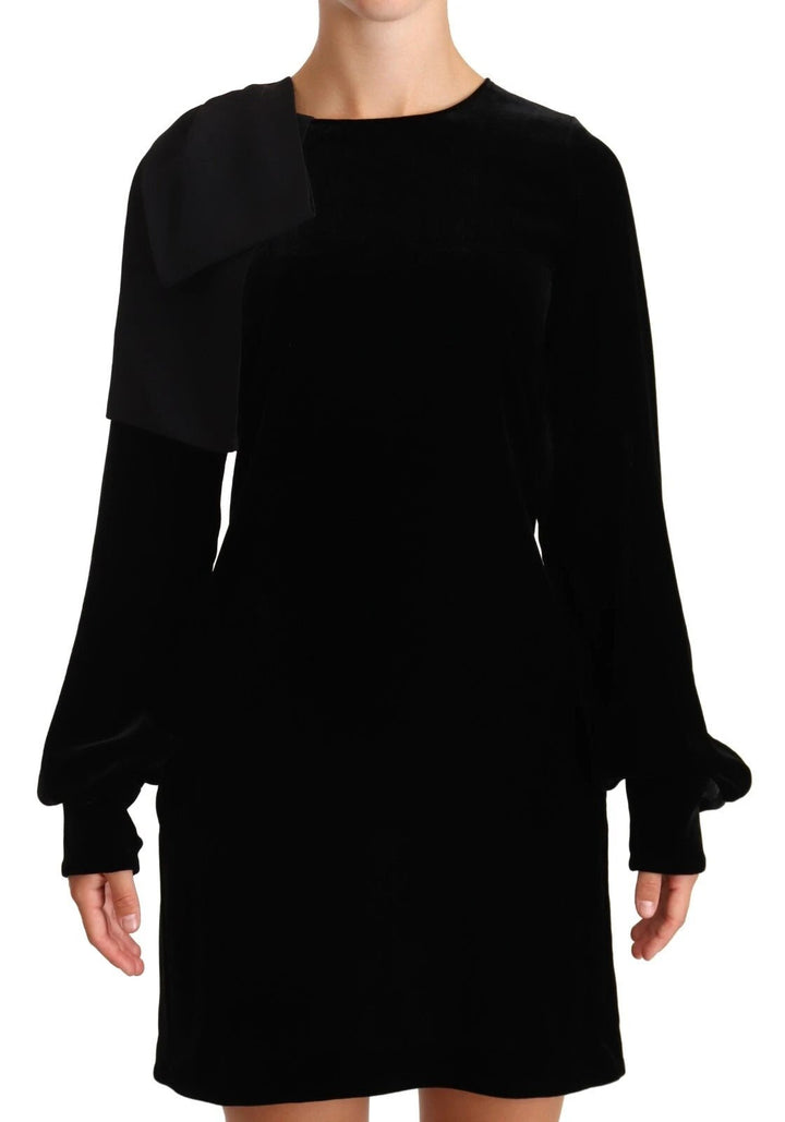 N.21 Sheath A-line Black Viscose Long Sleeves Round Neck Mini Dress by N.21 outlet now on sale