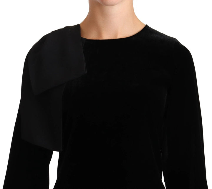 N.21 Sample Sale N.21 Sheath A-line Black Viscose Long Sleeves Round Neck Mini Dress - | Designer outlet