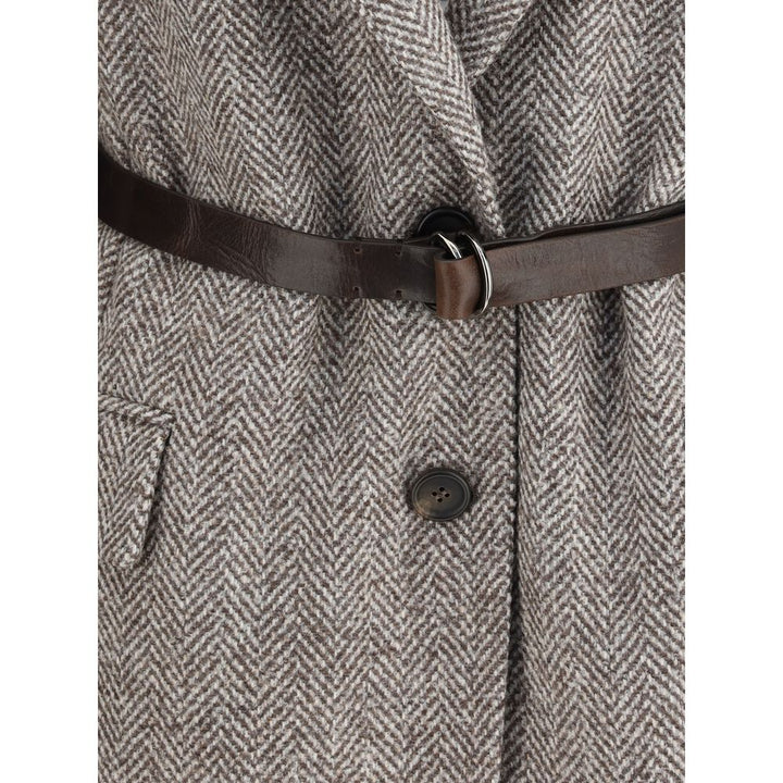 Brunello Cucinelli Brown Fleece Wool Coat