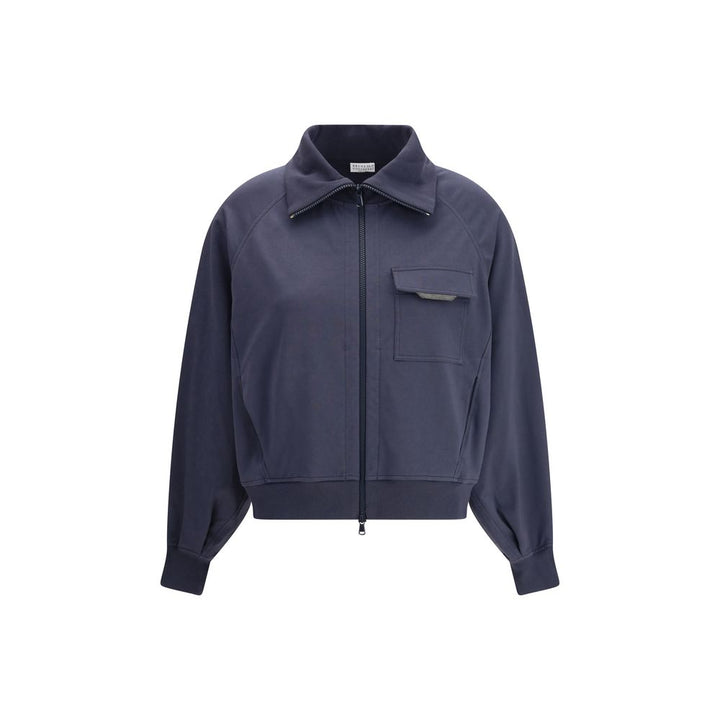 Brunello Cucinelli Blue Cotton Bomber