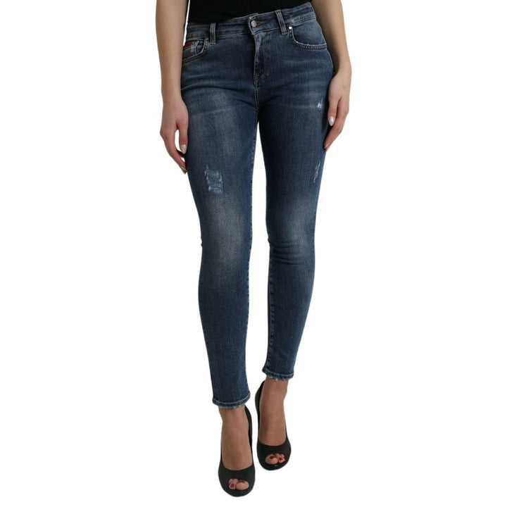 Dolce & Gabbana Blue Cotton Skinny Jeans by Dolce & Gabbana outlet now on sale