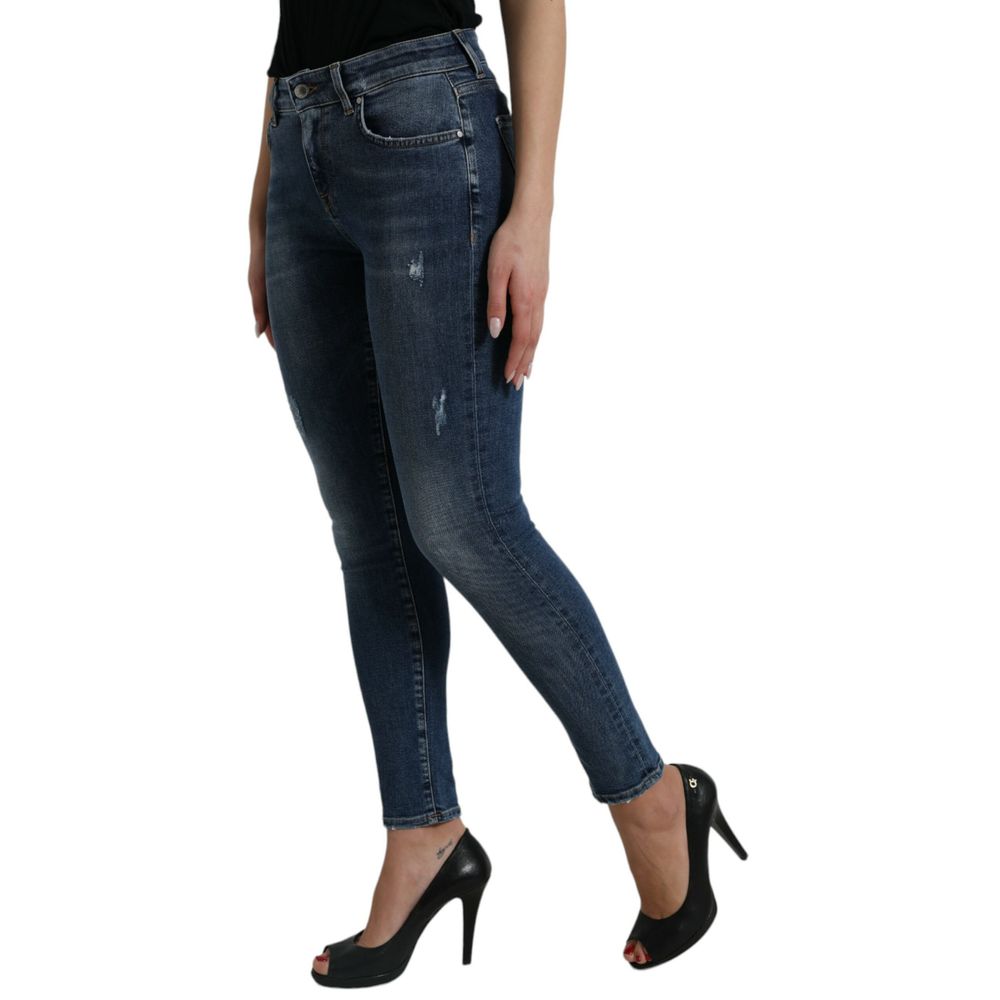 Dolce & Gabbana Blue Cotton Skinny Jeans by Dolce & Gabbana outlet now on sale