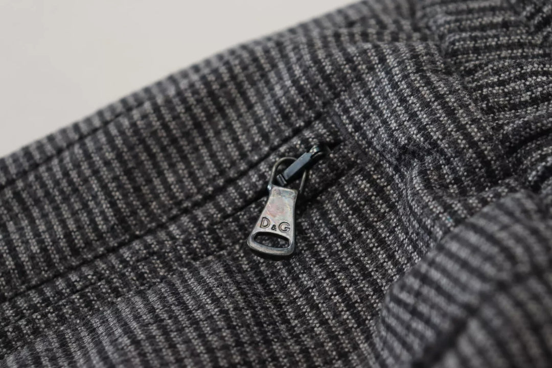 Dolce &amp; Gabbana Gray Striped Wool Skinny Trouser Pants by Dolce &amp; Gabbana outlet now on sale