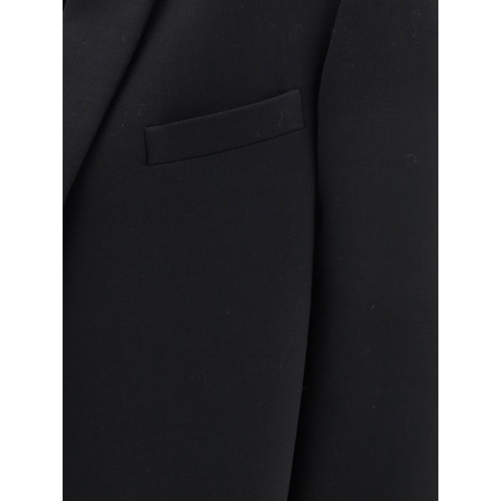 The Row Black Fleece Wool Coat