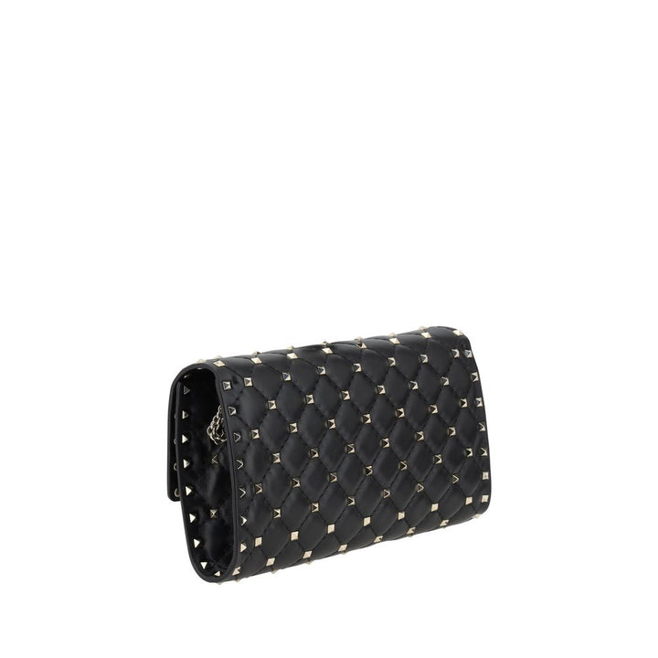 Valentino Garavani Black Calf Leather Bos Taurus Shoulder Bag