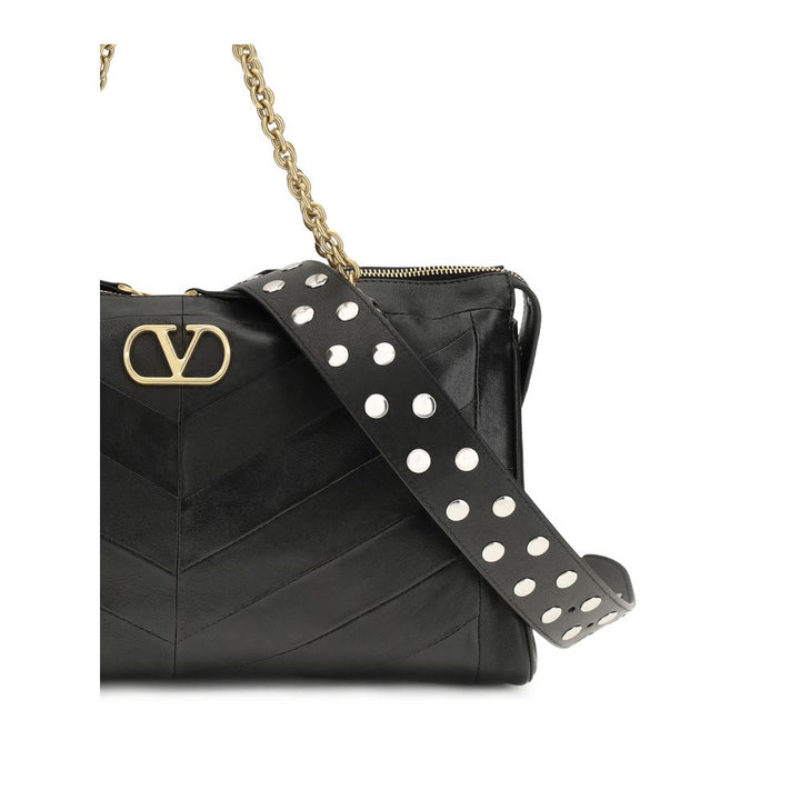 Valentino Garavani Black Lamb Leather Shoulder Bag
