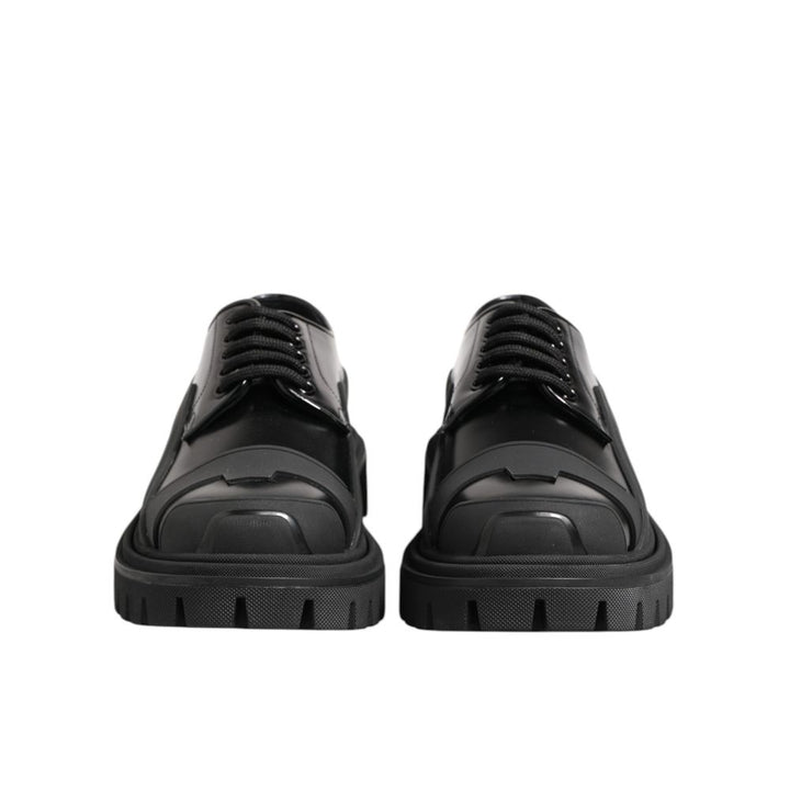 Dolce & Gabbana Black Calfskin Oxfords And Derbies