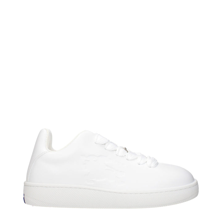 Burberry White Leather Low Top Sneakers