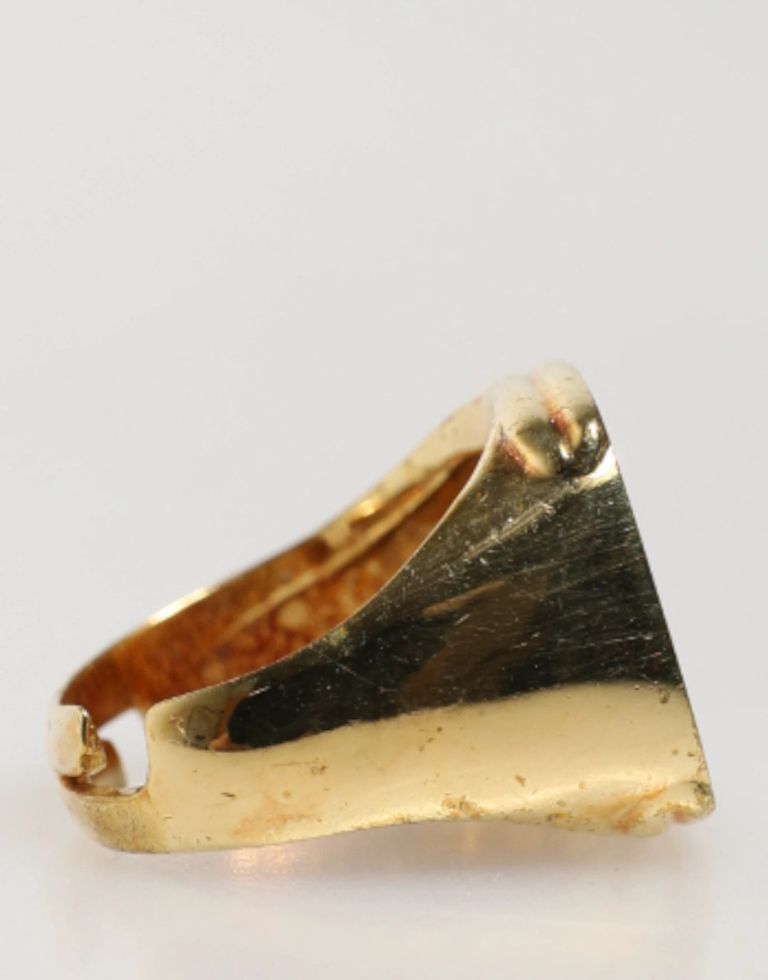 Dolce &amp; Gabbana Gold-Tone Real Brass Black Enamel "J" Adjustable Rings by Dolce &amp; Gabbana outlet now on sale