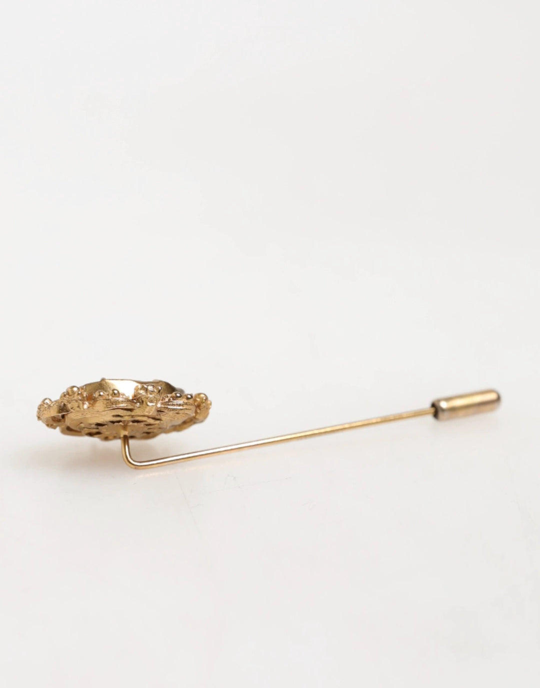 Dolce &amp; Gabbana Gold Tone Green Stone Antique Men Accessory Brooch Pin by Dolce &amp; Gabbana outlet now on sale