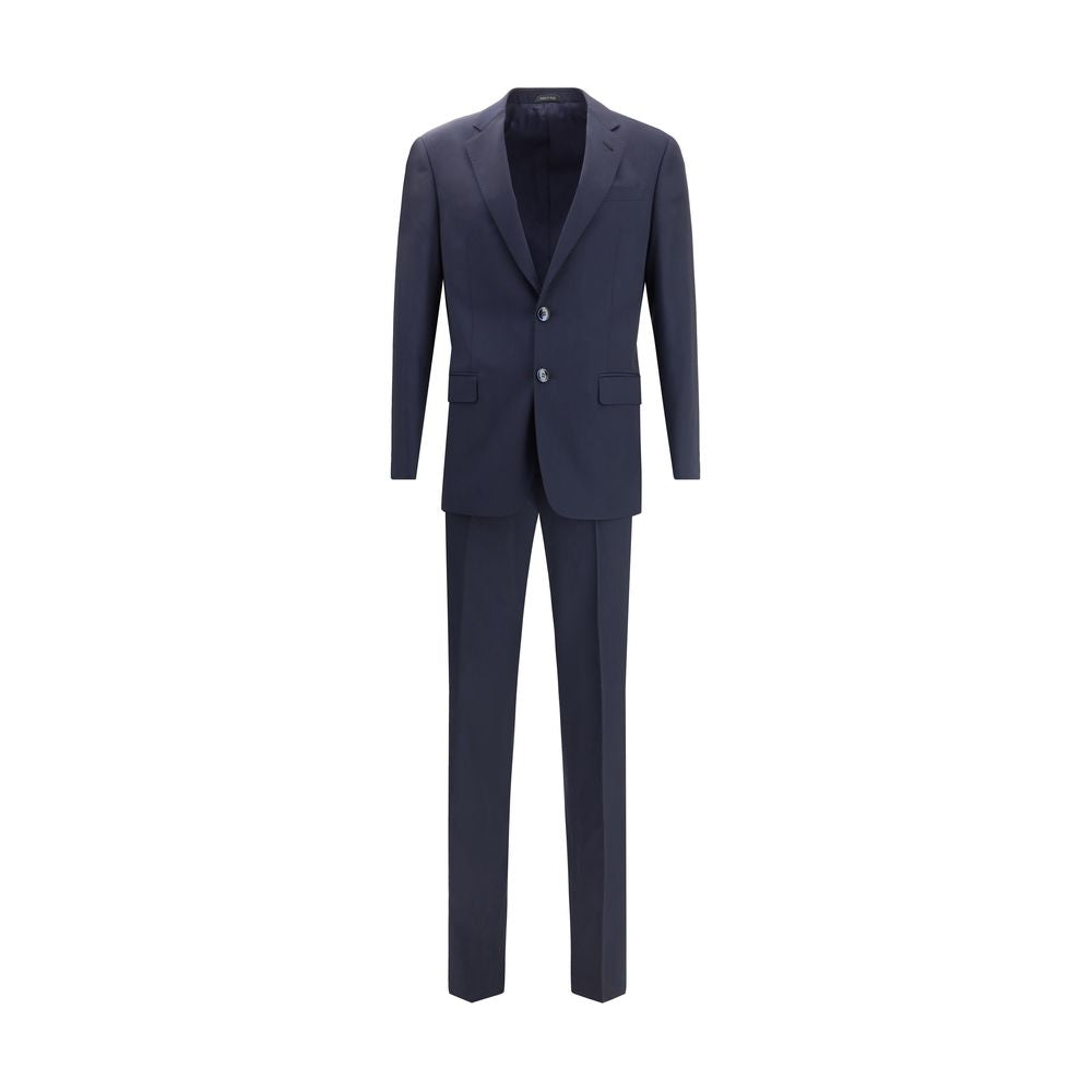 Giorgio Armani Blue Fleece Wool Two-Piece Suit by Giorgio Armani outlet now on sale
