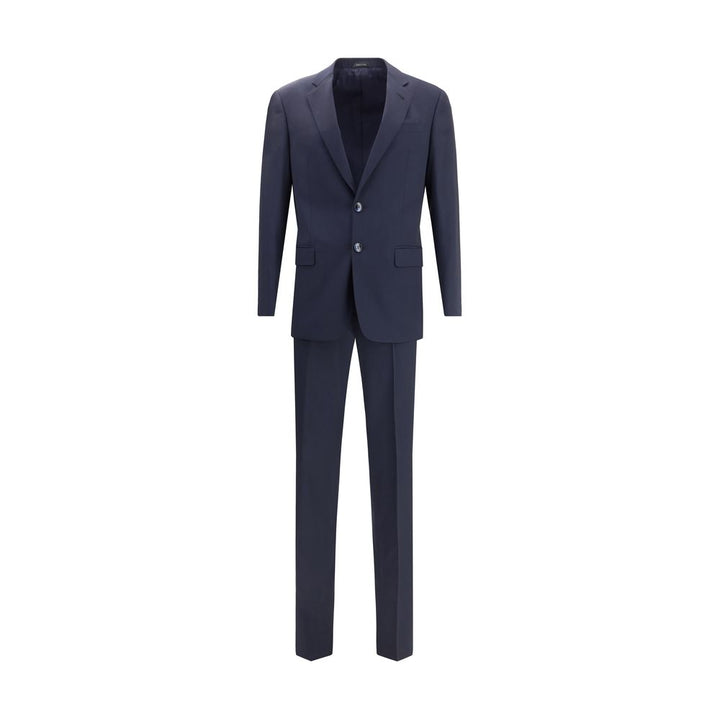 Giorgio Armani Blue Fleece Wool Two-Piece Suit by Giorgio Armani outlet now on sale