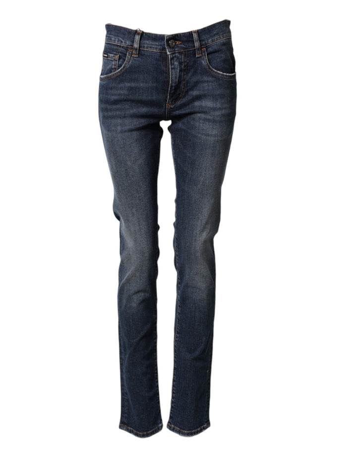 Dolce & Gabbana Blue Cotton Stretch Skinny Men Denim Jeans by Dolce & Gabbana outlet now on sale